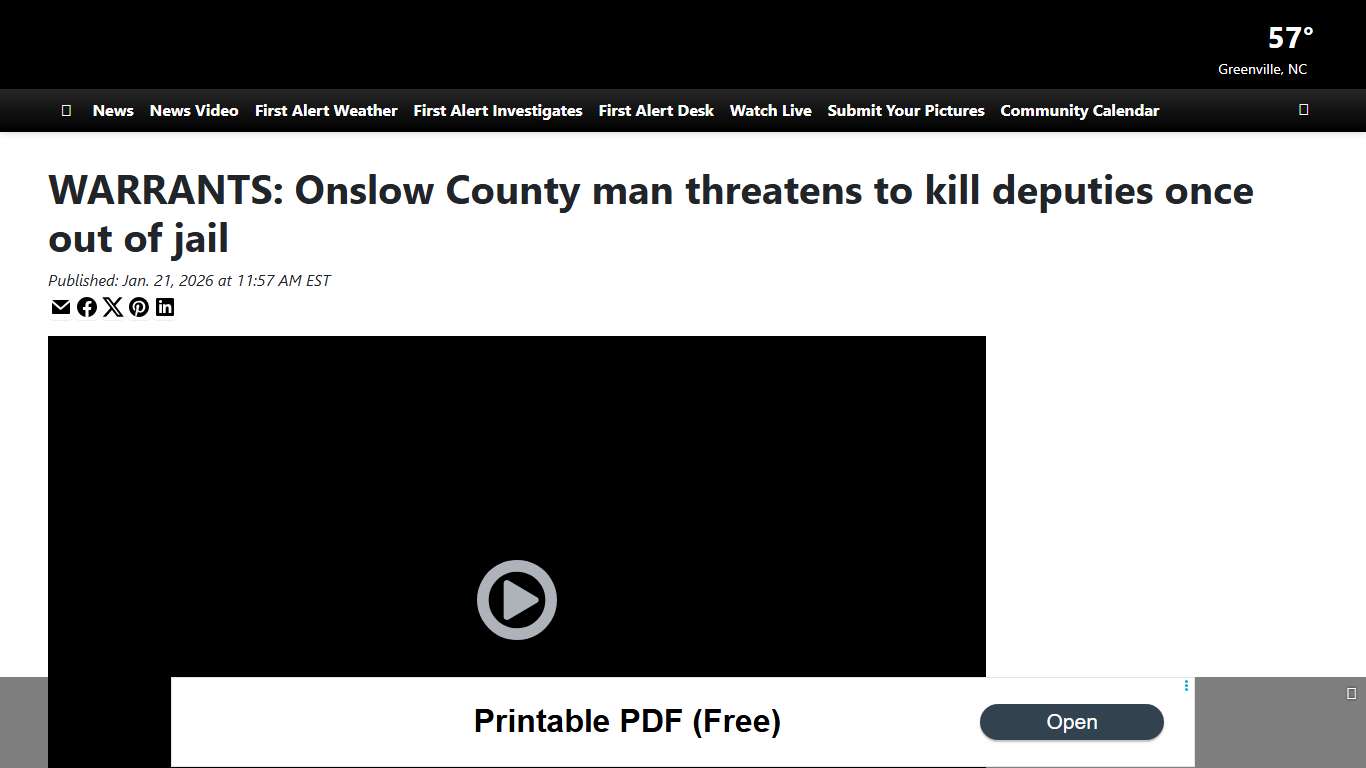 WARRANTS: Onslow County man threatens to kill deputies once out of jail